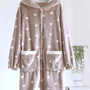 Peignoir motif cœur