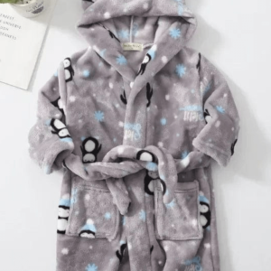 peignoir garçon bain bleu