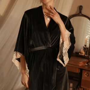 peignoir velours femme