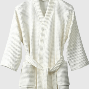 peignoir nid d'abeille blanc