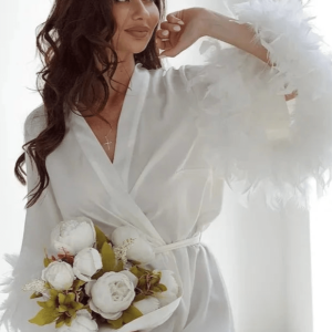 peignoir plume luxe