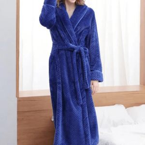 peignoir bleu élégant