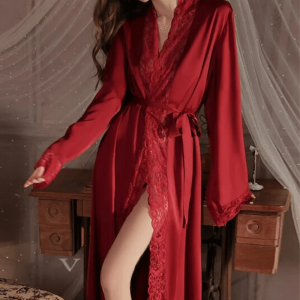 Peignoir Satin Long élégant