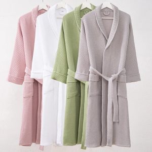 peignoir nid d'abeille en coton