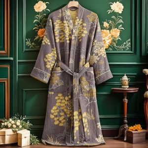 peignoire nid d'abeille femme