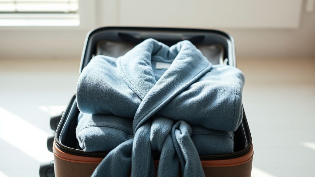 illustration d'un peignoir dans une valise